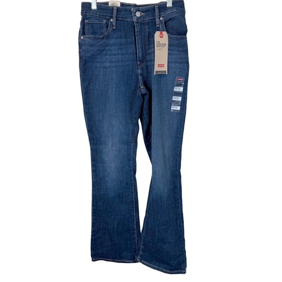 Levi's Denim - Levis 725 High Rise Bootcut Jeans Womens 8 Short W29 L30 Dark Wash Hypersoft NEW